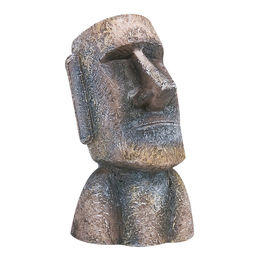Produktbild von Flamingo Moai Aquariumdekoration aus Kunstharz für Fische in Bunt und Grau