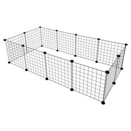 Flamingo Modulares Volierengehege Peter für Kaninchen und Meerschweinchen Schwarz Metall 140x70x35cm – Bild 1 von 9