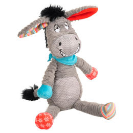 Flamingo Molly Esel Hundespielzeug aus Plüsch mit Squeaker Grau 34 cm – Bild 1 von 6
