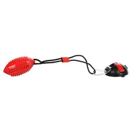 Flamingo Muro Rugby Hundespielzeug aus TPR in Rot mit Saugnapf und Seil Größe L - 60 cm – Bild 1 von 9