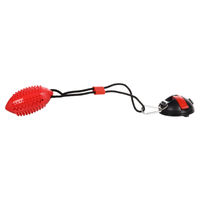 Produktbild von Flamingo Muro Rugby Hundespielzeug aus TPR in Rot mit Saugnapf und Seil Größe L - 60 cm