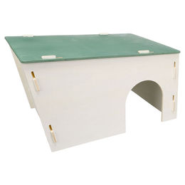 Flamingo Nagerhaus Mick aus FSC-zertifiziertem Holz für Nagetiere wie Hamster und Meerschweinchen in Beige/Grün 54 x 33,5 x 30 cm – Bild 1 von 2