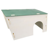 Produktbild von Flamingo Nagerhaus Mick aus FSC-zertifiziertem Holz für Nagetiere wie Hamster und Meerschweinchen in Beige/Grün 54 x 33,5 x 30 cm