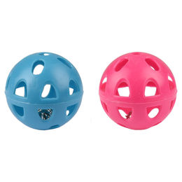 Flamingo Nagerspielzeug Ball mit Glocke aus Kunststoff 6,5cm bunt – Bild 1 von 7