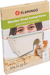 Flamingo Nagetierhaus Mick aus FSC-zertifiziertem Holz in Beige Grün Weiß 37,5x24x20,5 cm – Bild 1 von 3