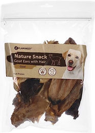 Flamingo Nature Snack Ziegenohren mit Fell 200g Naturkauartikel für Hunde - 200 g – Bild 1 von 1