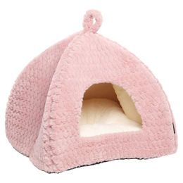 Flamingo Naya Kuschelhöhle Iglu aus Plüsch für Hunde in Rosa – Bild 1 von 1
