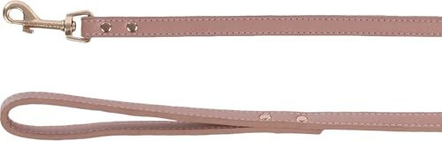 Flamingo Nela Hundeleine aus Kunstleder in Rosa mit mattgoldenen Nieten 130 cm x 15 mm – Bild 1 von 2