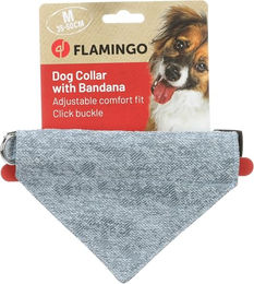 Flamingo Nelson Hundehalsband aus Nylon mit Bandana Blau Größe M 35-50cm – Bild 1 von 3