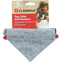 Produktbild von Flamingo Nelson Hundehalsband aus Nylon mit Bandana Blau Größe M 35-50cm