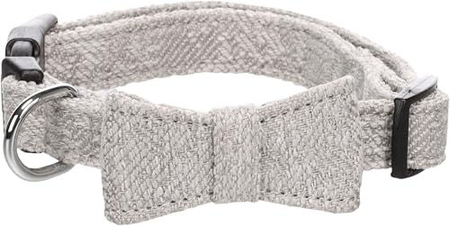 Flamingo Nelson Hundehalsband aus Nylon mit Schleife Grau XS – Bild 1 von 3