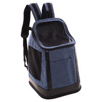 Produktbild von Flamingo Nestor Hunderucksack Blau aus Polyester mit Belüftungsnetz und abnehmbarem Boden 35x30x47cm
