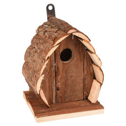 Flamingo Nistkasten Guido aus Holz Natur für Wildvögel 13x13x17cm – Bild 1 von 5