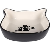Produktbild von Flamingo Nona Keramik Futternapf für Katzen Schwarz-Weiß 250ml - 250 ml