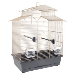 Flamingo Numfor 1 Vogelkäfig für Wellensittiche in Taupe/Schwarz 51x30x60 cm aus Metall – Bild 1 von 8