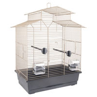 Produktbild von Flamingo Numfor 1 Vogelkäfig für Wellensittiche in Taupe/Schwarz 51x30x60 cm aus Metall