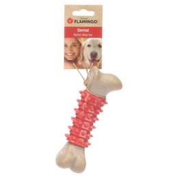 Flamingo Nyra Kauspielzeug Knochen aus Nylon Beige 17x5,8x4,9cm für Hunde aller Größen – Bild 1 von 2