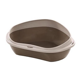 Flamingo Offene Katzentoilette Ecke in Taupe Beige aus Kunststoff 58,5x48x20,5cm – Bild 1 von 3