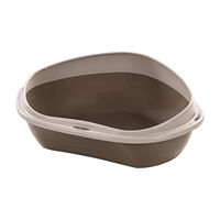 Produktbild von Flamingo Offene Katzentoilette Ecke in Taupe Beige aus Kunststoff 58,5x48x20,5cm