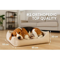Produktbild von Flamingo Orthopädisches Hundebett Baldar mit Memory Foam für Senioren, Beige, 65 cm