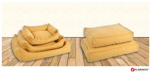 Flamingo Orthopädisches Hundebett Baldar mit Memory Foam Gelb 80 cm für Senior Hunde - 80 cm – Bild 1 von 4