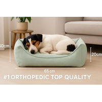 Produktbild von Flamingo Orthopädisches Hundebett Baldar mit Memory Foam, Grün, 65 cm - 65 cm