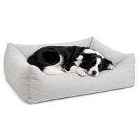 Produktbild von Flamingo Orthopädisches Hundebett und Katzenbett mit Memory Foam in Hellgrau 100 x 80 x 25 cm