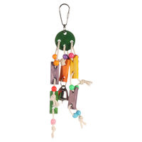 Produktbild von Flamingo Ozie Vogelspielzeug aus Holz mit Glocke bunt für Wellensittiche und Papageien
