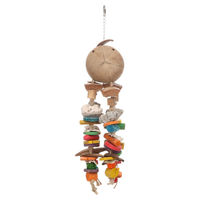 Produktbild von Flamingo Papageienspielzeug Doha bunt aus Holz mit Kletterseil 54cm
