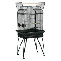 Produktbild von Flamingo Papageienvoliere Lorre aus Metall in Grau Schwarz mit Rollen 66x51x164cm