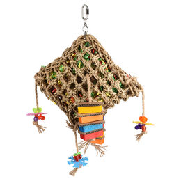 Produktbild von Flamingo Papyr Vogelspielzeug Viereckiges Netz für Papageien und Wellensittiche 45 cm bunt - 45 cm