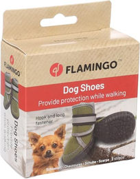 Flamingo Pfotenschuhe für Hunde aus Neopren in Grün Größe XS – Bild 1 von 3