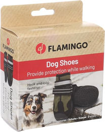 Produktbild von Flamingo Pfotenschuhe für Hunde Grün Größe M aus Polyester mit harter Sohle und reflektierenden Elementen 2 Stück