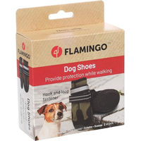 Produktbild von Flamingo Pfotenschuhe für Hunde Grün XS aus Polyester mit harter Sohle und reflektierenden Elementen 2 Stück