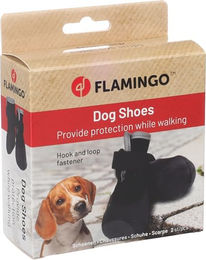 Flamingo Pfotenschuhe für Hunde Schwarz Größe L aus Polyester – Bild 1 von 4