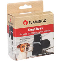 Produktbild von Flamingo Pfotenschuhe für Hunde Schwarz Größe M aus Polyester wasserabweisend