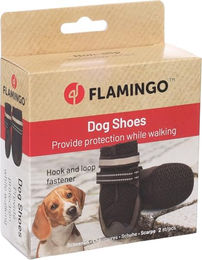 Flamingo Pfotenschuhe für Hunde Schwarz Größe S aus Neopren und Polyester wasserabweisend – Bild 1 von 2