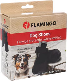 Flamingo Pfotenschuhe für Hunde Schwarz XL aus Polyester – Bild 1 von 4