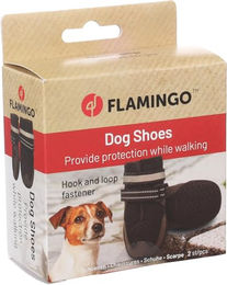 Flamingo Pfotenschuhe für Hunde Schwarz XS wasserabweisend aus Polyester – Bild 1 von 4