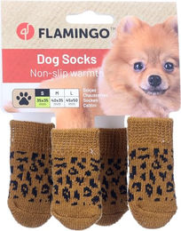 Flamingo Pfotenschutz Hunde-Socken Asia Cognac Braun Baumwolle Größe S 4 Stück – Bild 1 von 7