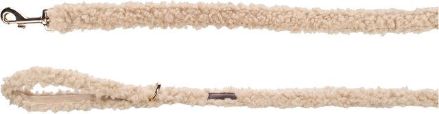 Flamingo Pookie Hundeleine aus Fleece in Beige mit goldenen Beschlägen 130 cm x 20 mm - 1,3 m – Bild 1 von 2