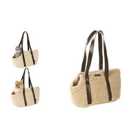Produktbild von Flamingo Pookie Hundetasche Transportbox Beige aus Fleece für kleine Hunde und Katzen