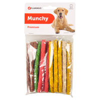 Produktbild von Flamingo Premium Munchy Mix Kausnack für Hunde mit Büffel und Rind monoproteinisch 25 Stück