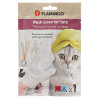 Produktbild von Flamingo Propy Waschhandschuh für Katzen aus Polyester zur sanften Reinigung