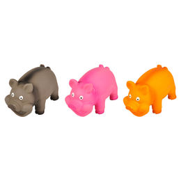 Flamingo Quietschspielzeug Schwein aus Latex für Hunde in Orange oder Rosa – Bild 1 von 3