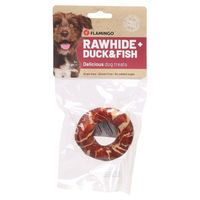 Produktbild von Flamingo R'Hide Ring Hundesnack mit Ente und Kabeljau getreidefrei und glutenfrei 45 g