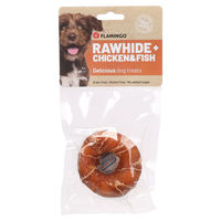 Produktbild von Flamingo R'Hide Ring Hundesnack mit Huhn und Kabeljau getreidefrei und glutenfrei 45 g