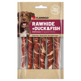 Flamingo R'Hide Sticks Hundesnack mit Ente und Kabeljau getreidefrei und glutenfrei 70 g – Bild 1 von 12