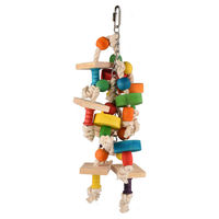 Produktbild von Flamingo Regenbogen Aro Multi Vogelspielzeug aus Holz für Papageien 35 cm