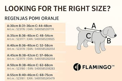 Flamingo Regenmantel Pomi für Hunde in Orange aus wasserdichtem Polyester – Bild 1 von 3